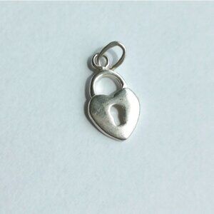 Sterling Silver heart padlock love charm pendant